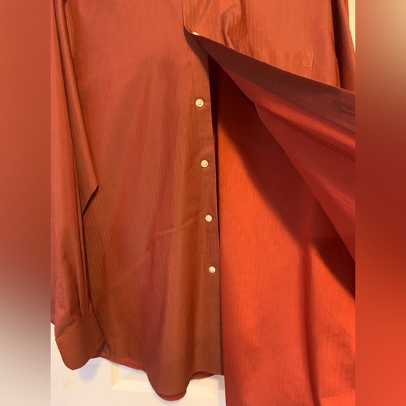 Van Heusen Mens Regular Fit Dress Shirt, 17 1/2, 34/35, Rust , Like New - Picture 3 of 14